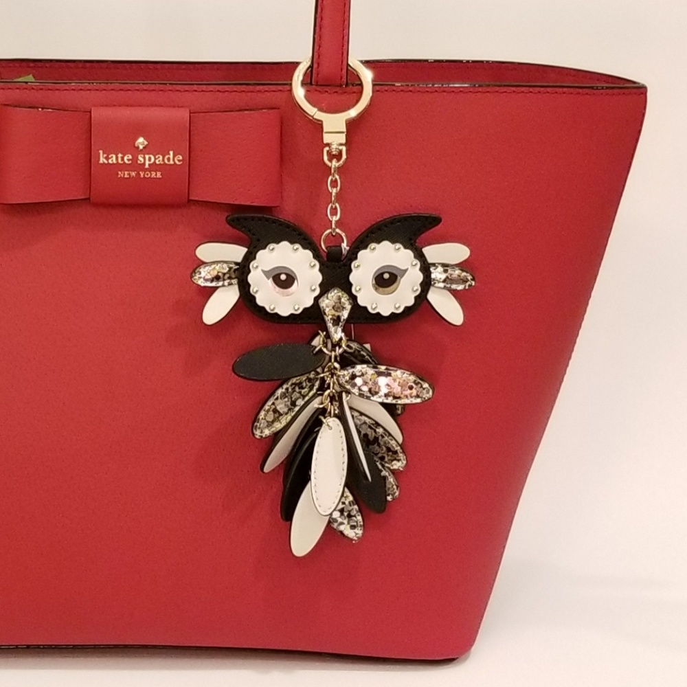 Kate Spade Leather Owl Keychain/Purse Charm